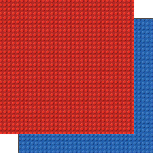 Red &amp; Blue Building Blocks Paper - Scrapbook Customs image 0