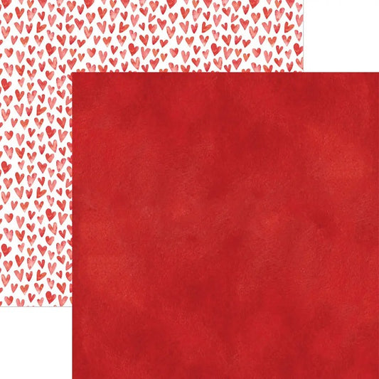 Red Watercolor Hearts Paper - Paper House image 0