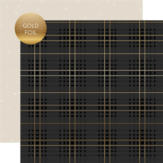 I Do Plaid Gold Foiled Paper - Echo Park image 0