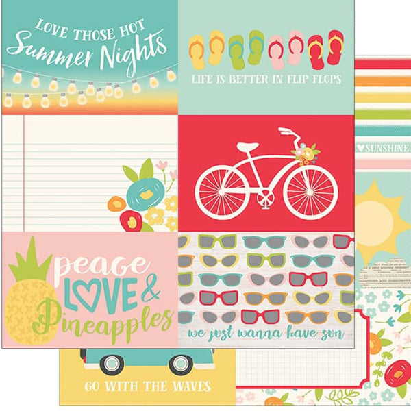 Summer Days 4 x 6 Horizontal Elements Paper - Simple Stories image 0