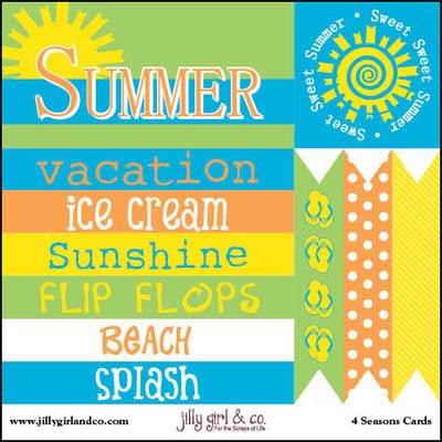 Summer/ 6x6 Cut Apart Card/4 Season Collection / Jilly Girl &amp; Co image 0