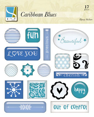Caribbean Blues Epoxy Stickers - GCD Studios image 0