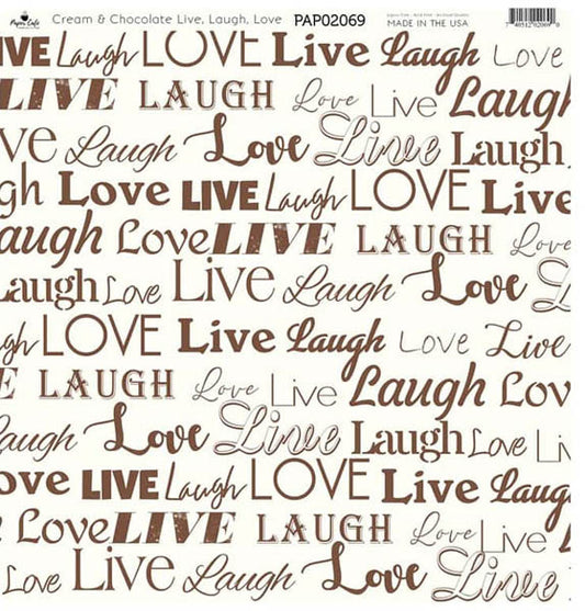 Cream Chocolate Live Laugh Love Paper - Paper Cafe image 0