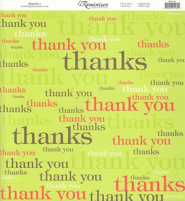 Thank You A 12 x 12 Paper - Reminisce image 0