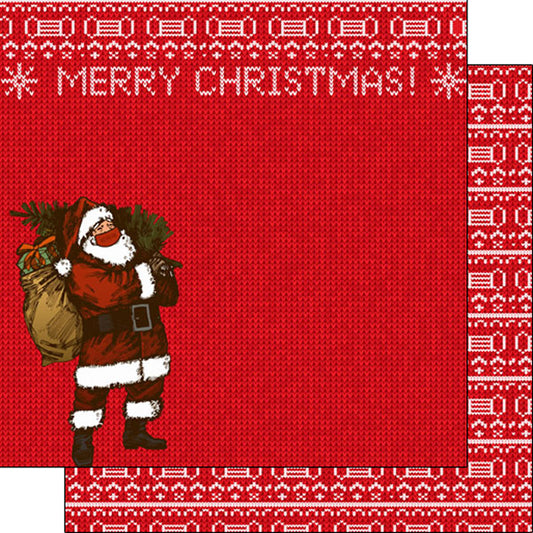 Merry Christmas Masked Santa Paper - Scrapbook Customs image 0
