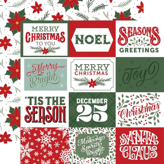 Christmas Salutations 4x3 Journaling Cards Paper - Echo Park image 0