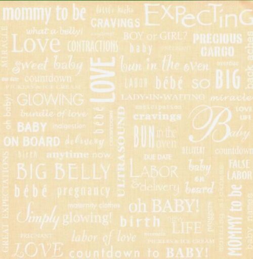 Expecting Baby Words Paper, SandyLion