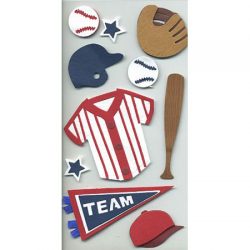 Baseball 3-D Essentials Sticker, SandyLion