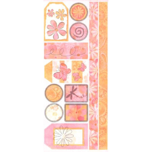 Pink Print Tag Sticker, SandyLion