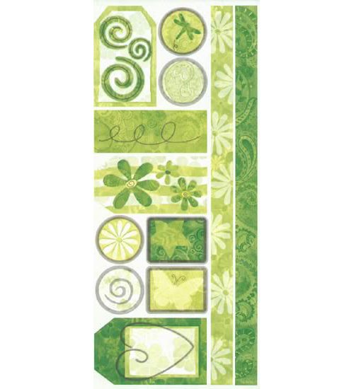 Green Print Tag Sticker, SandyLion
