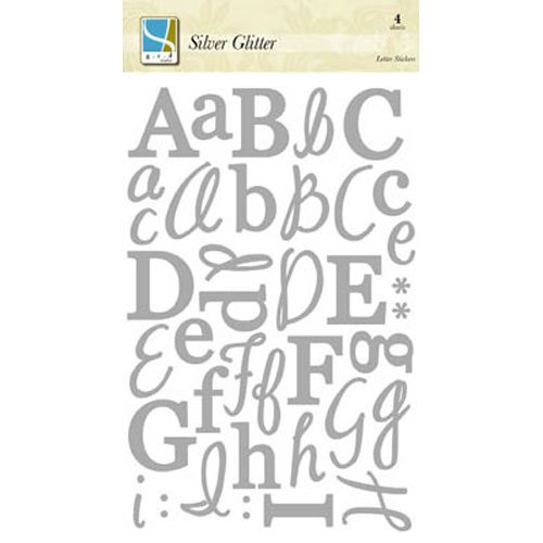 Silver Glitter Letter Stickers - G.C.D. Studios
