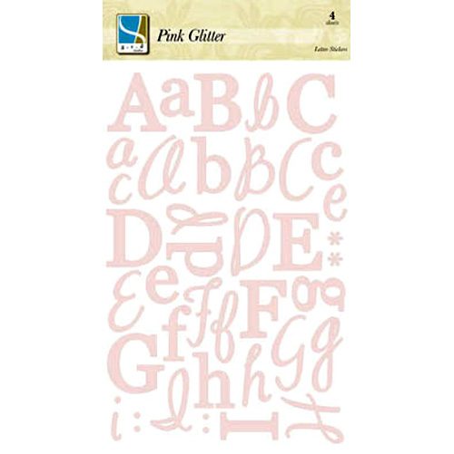 Pink Glitter Letter Stickers - G.C.D. Studios