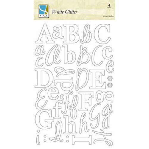 White Glitter Letter Stickers - G.C.D. Studios