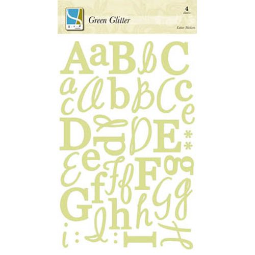 Green Glitter Letter Stickers - GCD Studios