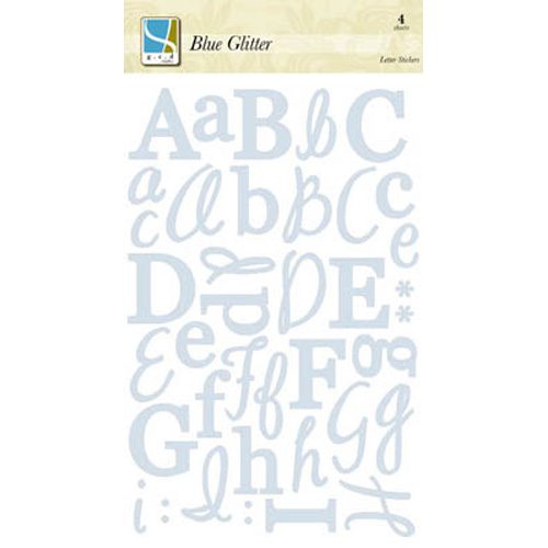 Blue Glitter Letter Stickers - GCD Studios