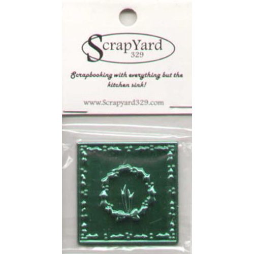 Green Christmas Wreath Embossed Tins (4 Pack) / Scrap Yard 329