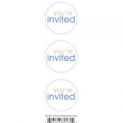 Duplicates You're Invited Blue/Green Sticker - Pebbles Inc.
