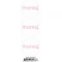 Duplicates Thanks Pink Sticker - Pebbles Inc.