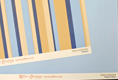 Tybee Stripes/Island Skies 12x12 Double-Sided Cardstock Paper / Keller Creations