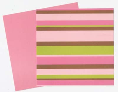 Augusta Stripes/Azalea Blooms 12x12 Double-Sided Cardstock Paper / Keller Creations