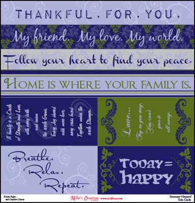 Tennessee Vineyard 12x12 Cut Apart Title Cards / Keller Creations