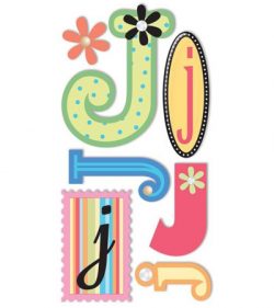 J Monogram 3-D Essentials Sticker, SandyLion