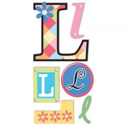 L Monogram 3-D Essentials Sticker, SandyLion