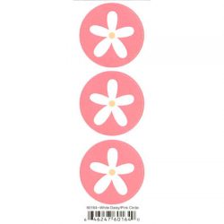 Duplicates White Daisy Pink Circle Sticker - Pebbles Inc.