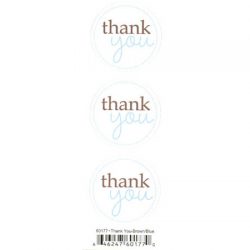 Duplicates Thank You Brown/Blue Sticker - Pebbles Inc.