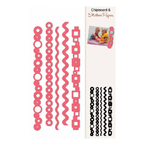 Basic Borders/Red Chipboard & Sticker Kit - Carolees Creations