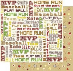 Play Ball Words Double-Sided Cardstock Paper With Glitter Accents - Best Creation Inc