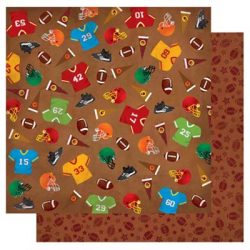 Go Team Double-Sided Glitter Paper/Touch Down Collection - Best Creation Inc