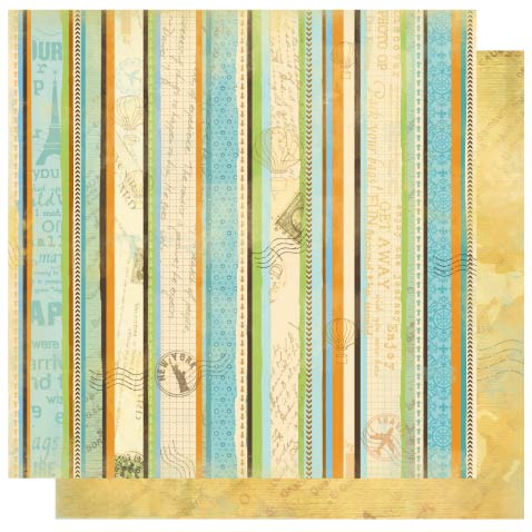 Travel Stripe Glitter Paper - Best Creation Inc