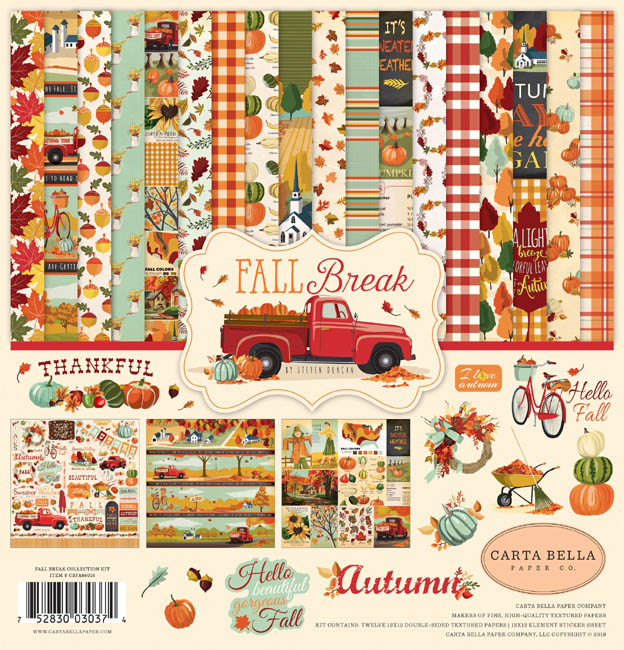Inkdotpot Kit Carta Scrapbooking Autunno 16 Fogli 12x12" Doppia Faccia Con Adesivi - 4