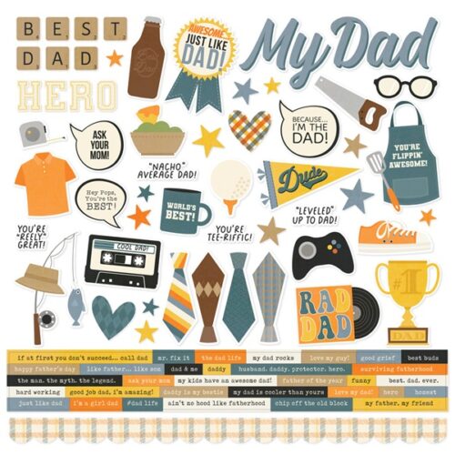 Father's Day 12 x 12 Cardstock Stickers - Simple Stories