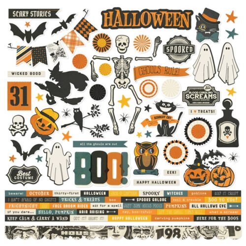 Vintage Scary Stories Cardstock Stickers - Simple Stories